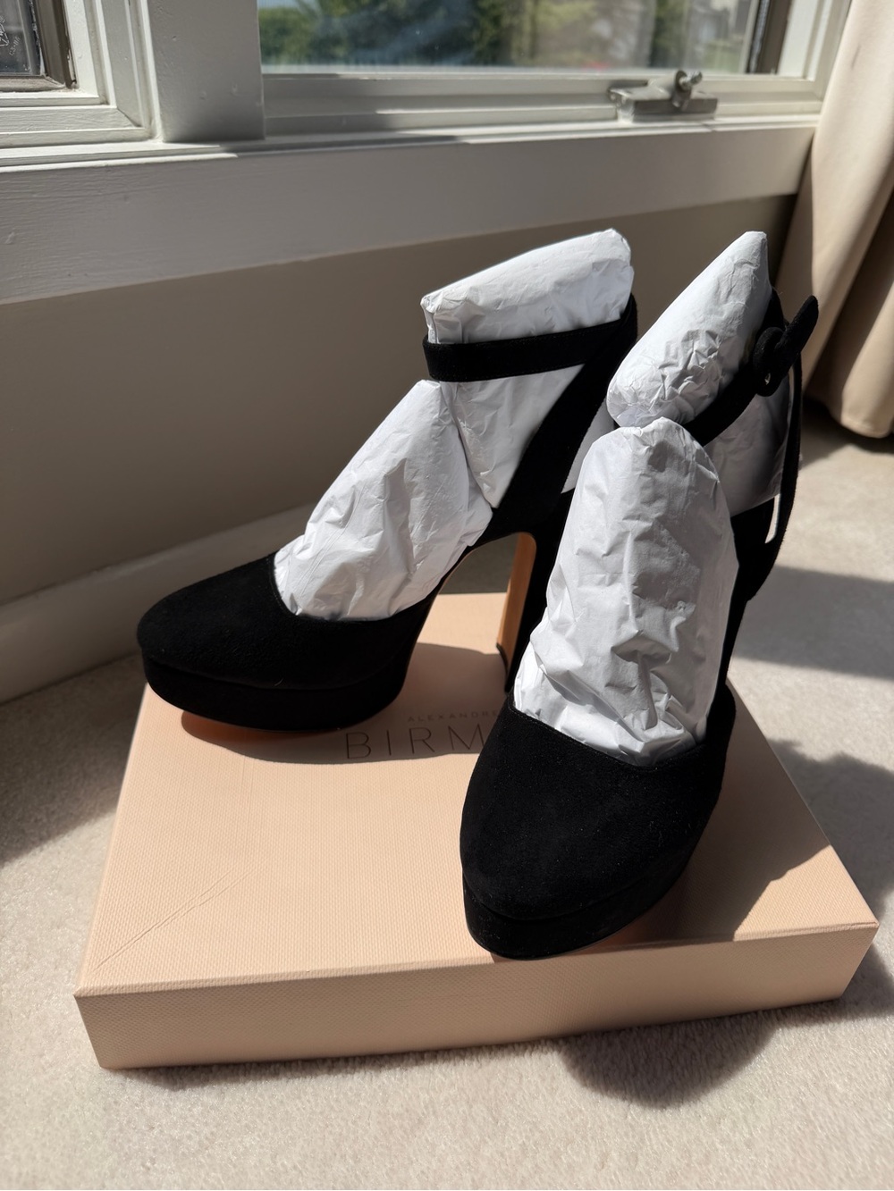 Alexandre Birman Black Suede Heels